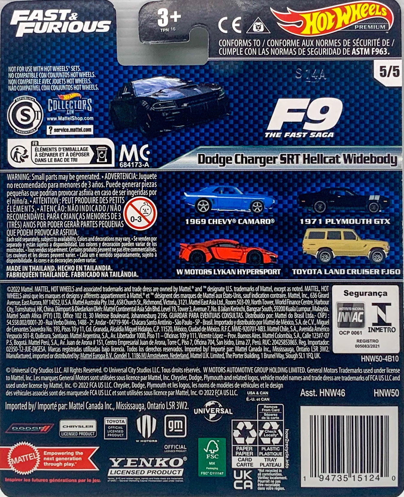 2023 Hot Wheels Premium Fast & Furious '20 Dodge Charger Hellcat 5/5