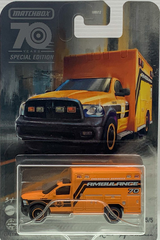 2023 Matchbox 1:64 2019 Ram Ambulance 70 Years Special Edition Moving Parts