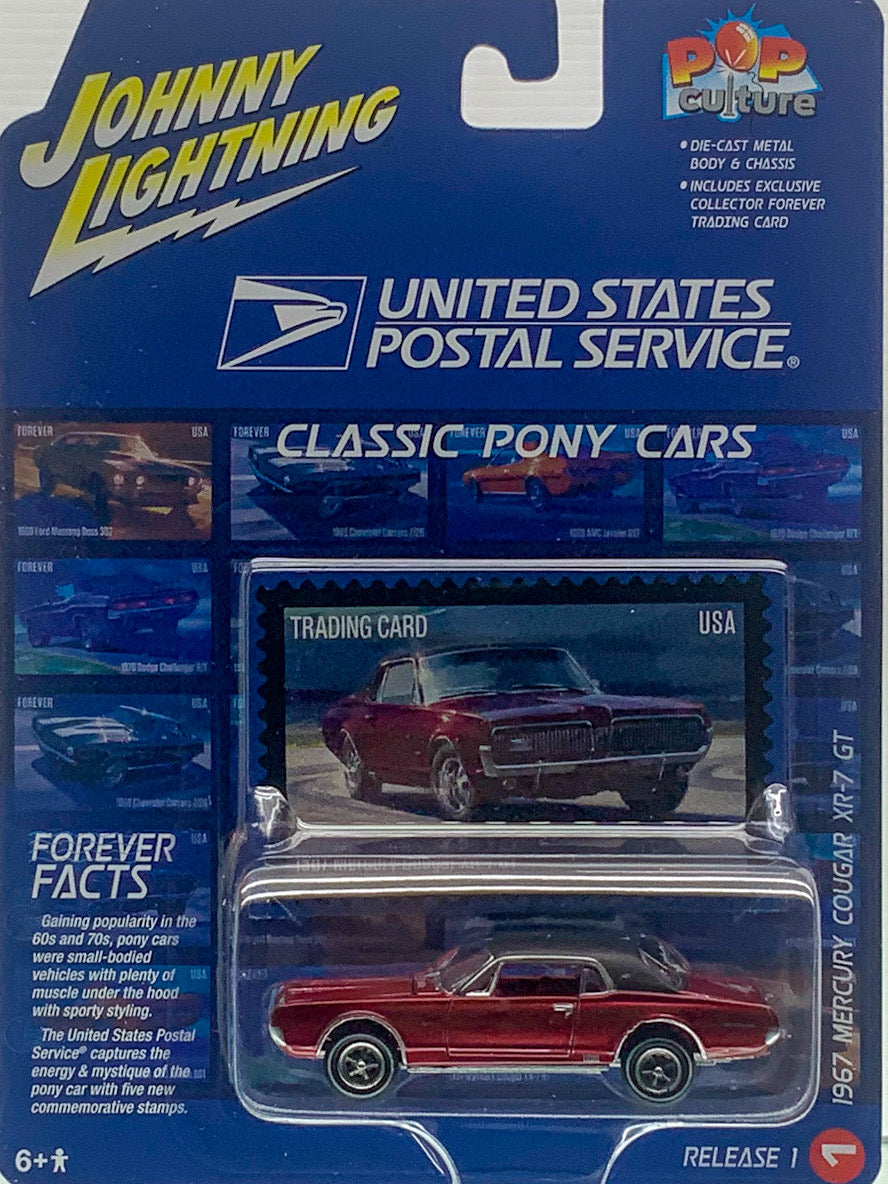 2023 Johnny Lightning Pop Culture USPS 1967 Mercury Cougar XR-7 GT