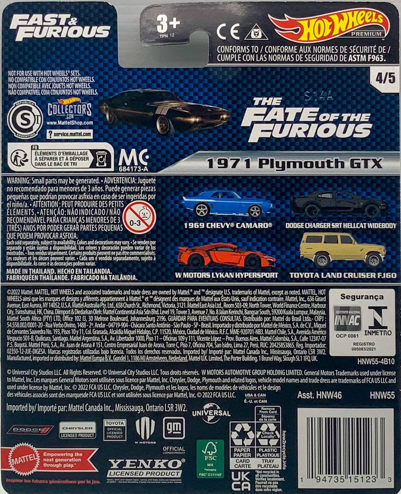 2023 Hot Wheels Premium Fast & Furious '71 Plymouth GTX 4/5