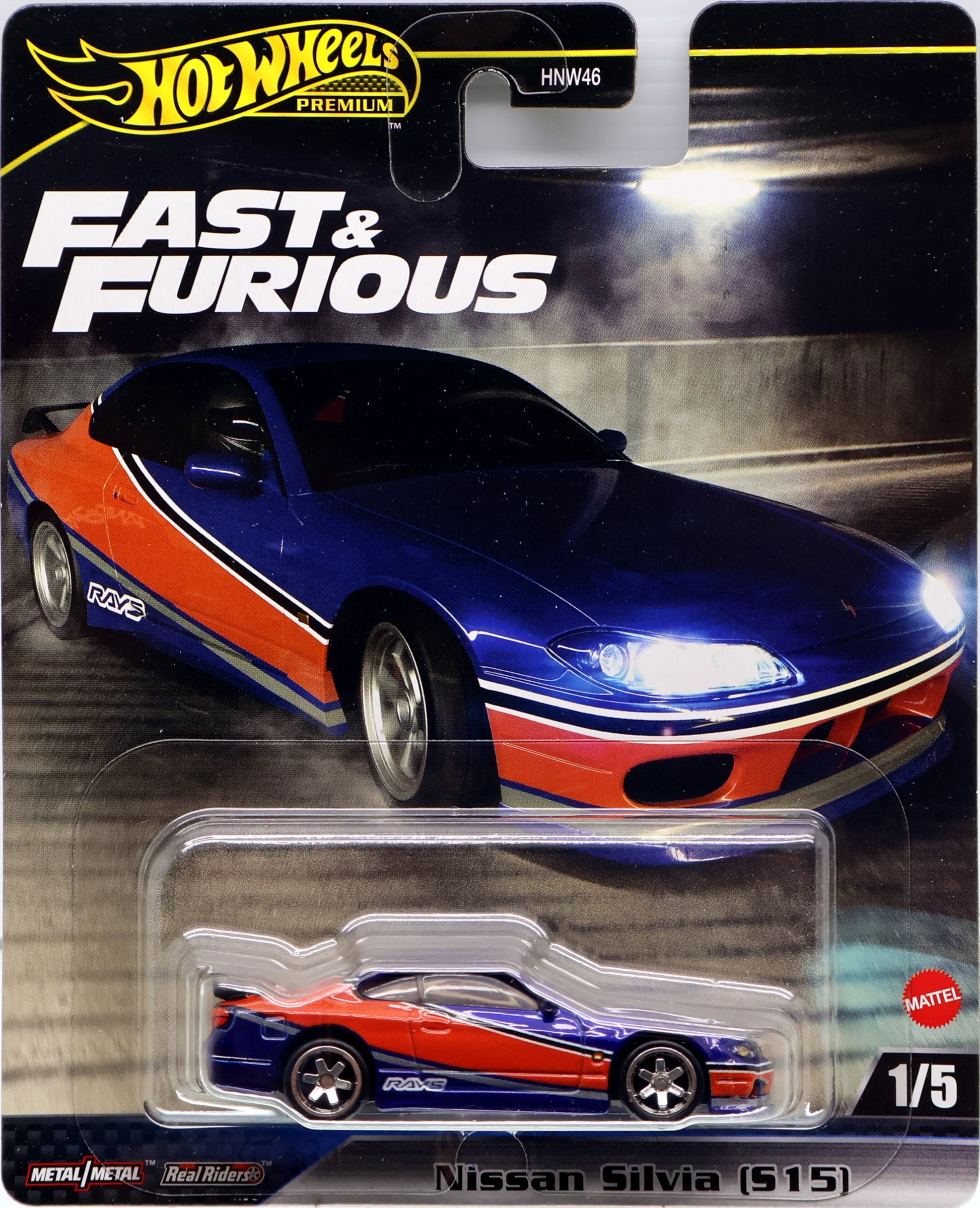 Image: Diecast model of a Nissan Silvia from the Fast and Furious movie series, featuring the iconic Hot Wheels logo.  Alt text: "Diecast model of a Nissan Silvia, as seen in Fast and Furious, adorned with Hot Wheels branding."  Shop now at tatoyshop.com.