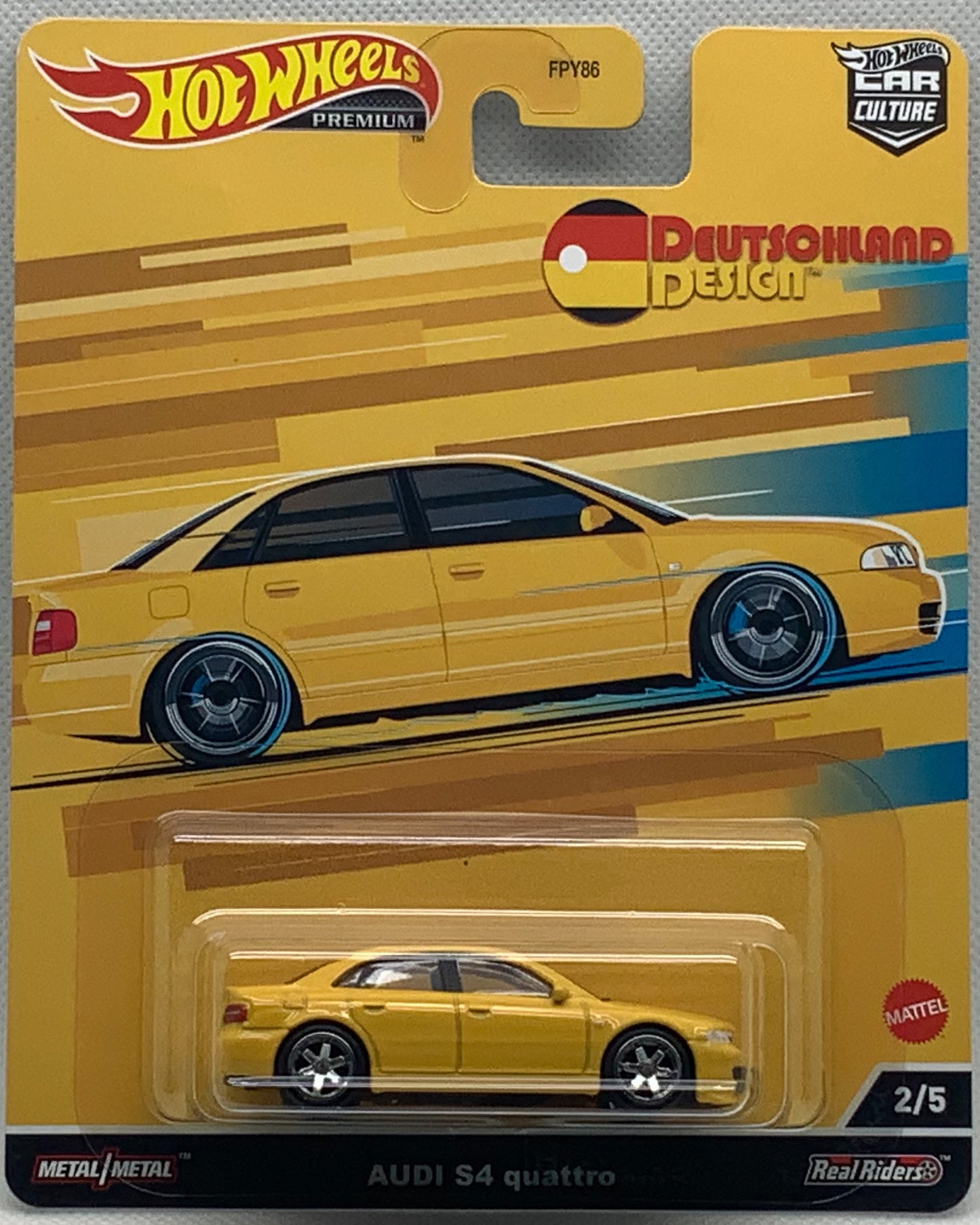 Buy at Tatoy Hot Wheels Car Culture Audi S4 Quattro 2/5 Number 2 from the set of 5 Deutschland Design Series Premium Real Riders Metal Mattel FPY86 Shop Now