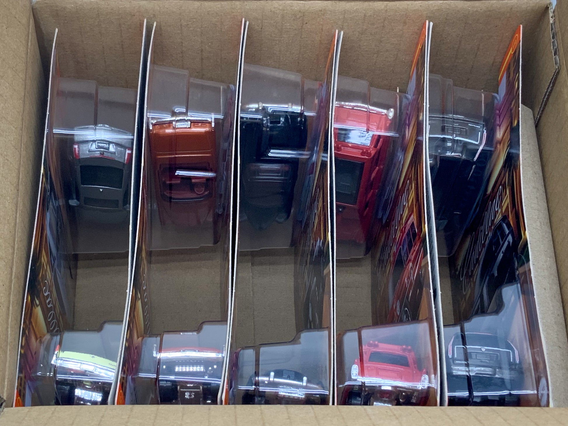 Box of Matchbox Cadillac Series Set of 10 pcs New Collectables Mint Direct From Shippers Brown Box Mattel Metal
