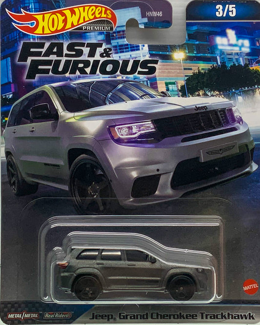 Buy at www.tatoyshop.com 2023 Hot Wheels Premium Fast & Furious Series  2023 Hot Wheels Premium Fast & Furious Jeep Grand Cherokee – Trackhawk 3/5  Number 3 from the set of 5 Fast & Furious Series Premium Real Riders Metal Mattel HNW46 Shop Now   Mr Toys Kmart Target Big W  International and Domestic delivery by Australia Post