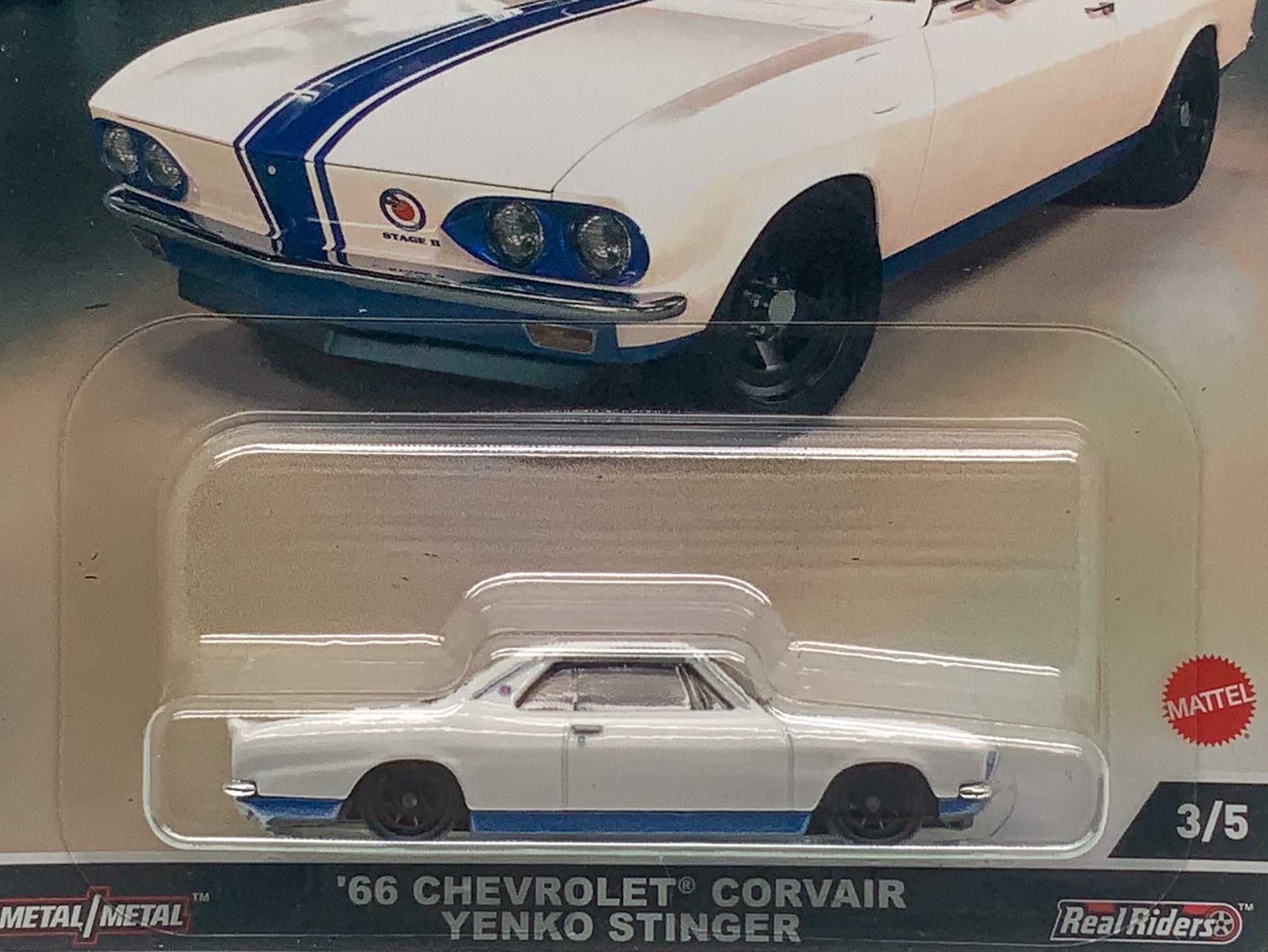 Buy at Tatoyshop.com Hot Wheels Car Culture  '66 Chevrolet Corvair Yenko Stinger 3/5  Number 1 from the set of 5 Jay Leno’s Garage Series Premium Real Riders Metal Mattel FPY86 Shop Now   Mr Toys Kmart Target Big W 