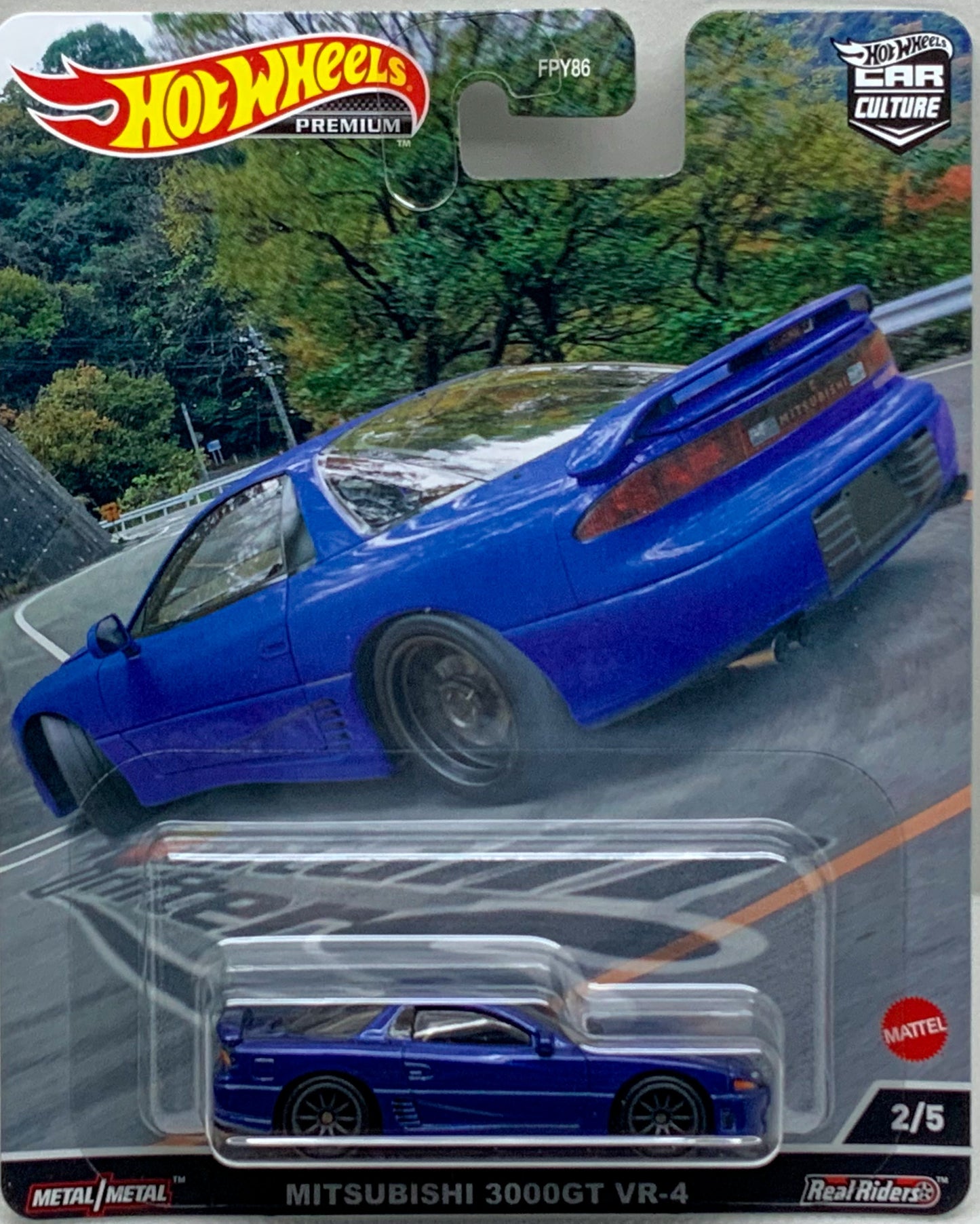 Buy at Tatoyshop.com Hot Wheels Car Culture Mitsubishi 3000GT VR-4 Number 2 from the set of 5 Mountain Drifters Series Premium Real Riders Metal Mattel FPY86 Shop Now