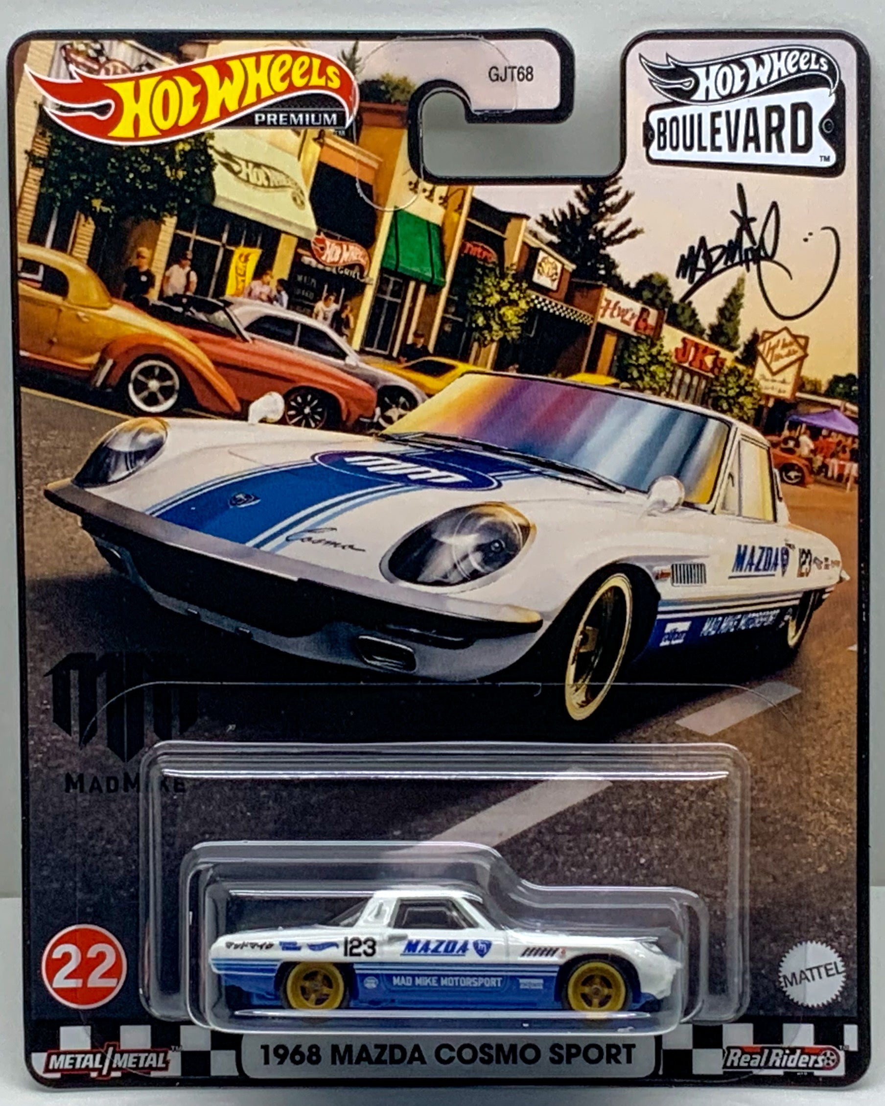 Buy at Tatoy Hot Wheels Boulevard 1968 Mazda Cosmo Sport number 22 Premium Real Riders Metal Mattel GJT68
