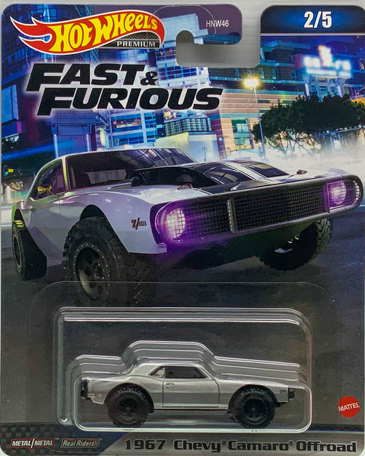 Buy at www.tatoyshop.com 2023 Hot Wheels Premium Fast & Furious Series  2023 Hot Wheels Premium Fast & Furious '67 Off-Road Chevy Camaro 2/5     Number 2 from the set of 5 Fast & Furious Series Premium Real Riders Metal Mattel HNW46 Shop Now   Mr Toys Kmart Target Big W  International and Domestic delivery by Australia Post