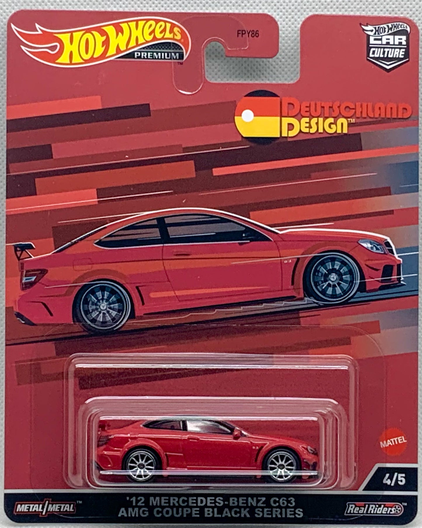 Buy at Tatoy Hot Wheels Car Culture '12 Mercedes-Benz C63 AMG Coupe Black Series 4/5 Number 4 from the set of 5 Deutschland Design Series Premium Real Riders Metal Mattel FPY86 Shop Now