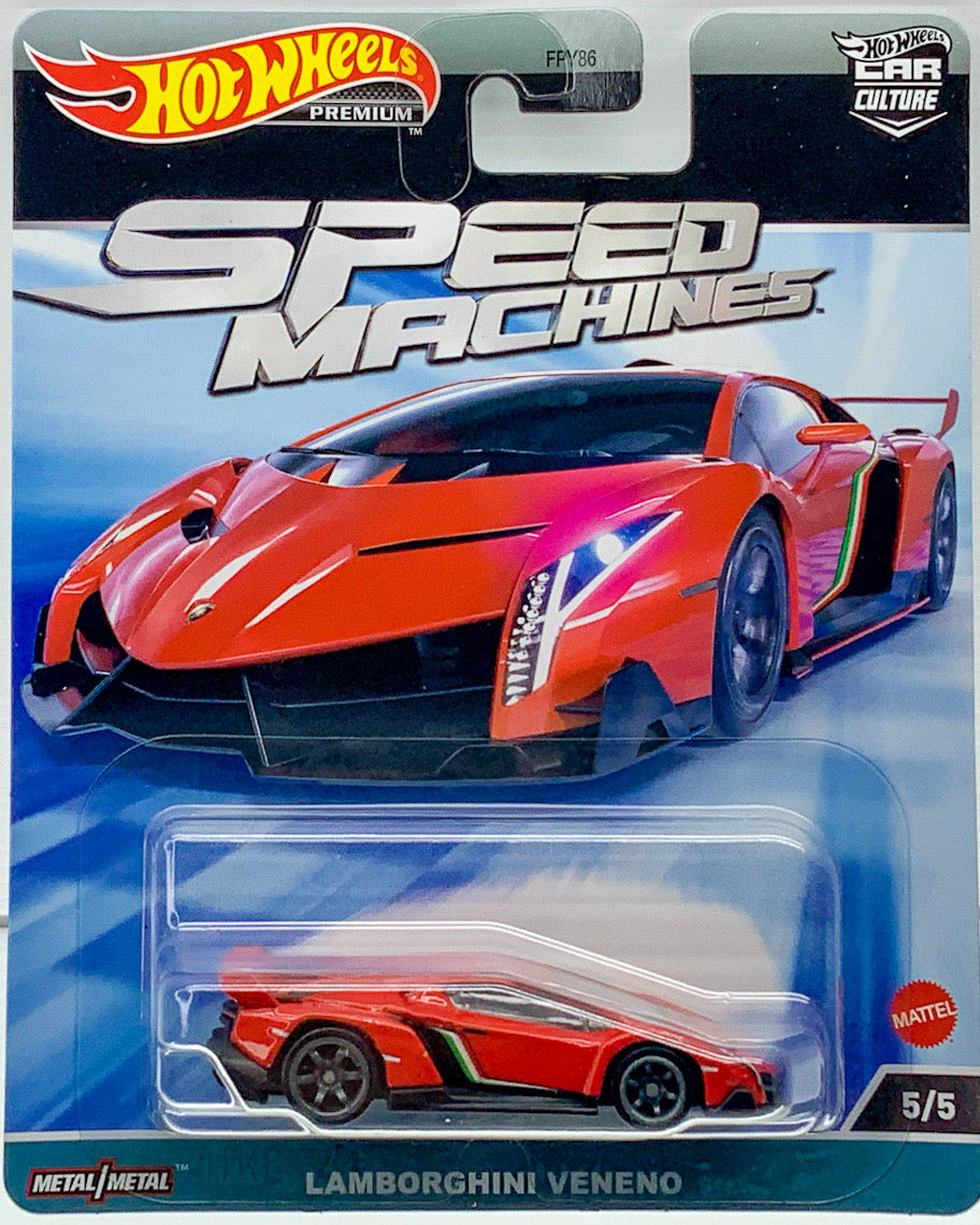 Buy at www.tatoyshop.com Hot Wheels Car Culture  2023 Hot Wheels Car Culture Speed Machines Series Lamborghini Veneno 5/5  Number 5 from the set of 5 Speed Machines Series Premium Real Riders Metal Mattel FPY86 Shop Now   International and Domestic delivery by Australia Post 